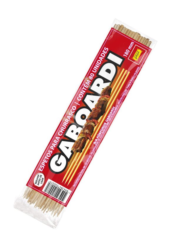 ESPETINHO PARA CHURRASCO MADEIRA  3,0 x 180 mm