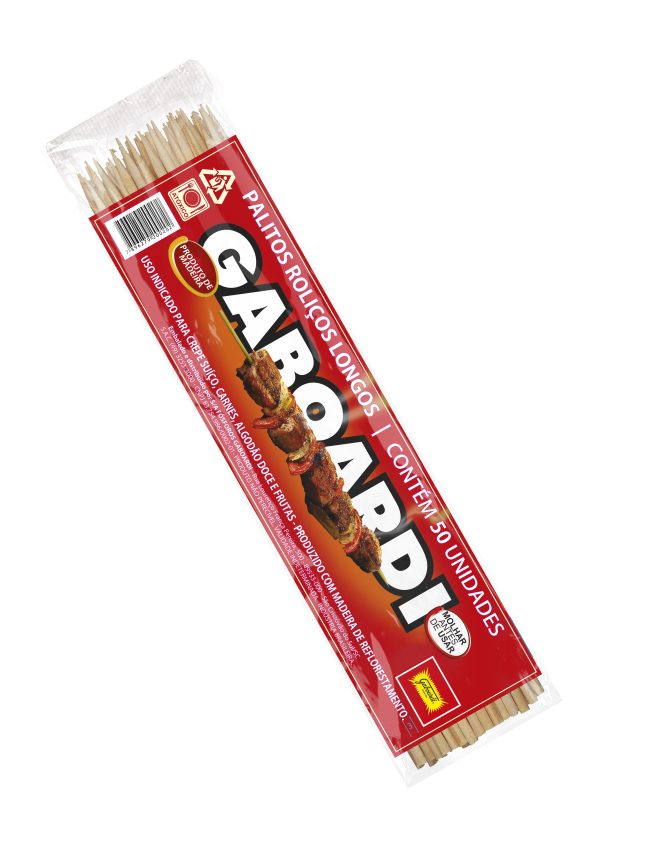 ESPETINHO PARA CHURRASCO MADEIRA  3,5 x 250 mm